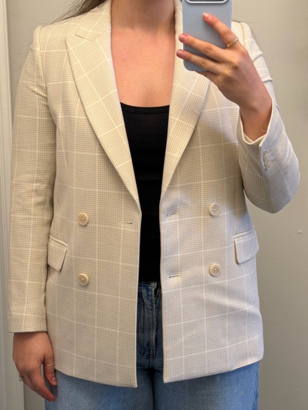 Wilfred Margaux Blazer Checkered Beige Size 4